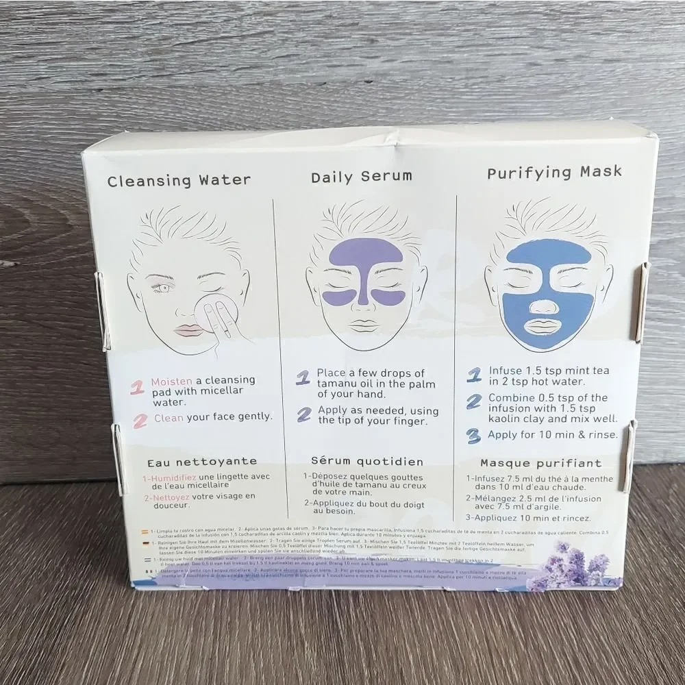 Oleum Vera Purifying Routine Cleansing Water Serum Face Mask Set Kit